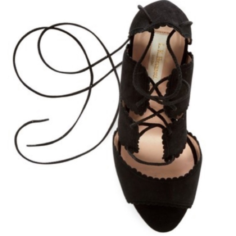L.K. Bennett Black Jerry Sandal - Picture 5 of 9